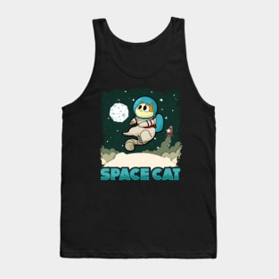 Adorable Space Cat Cute Kitty Astronaut Exploring Tank Top